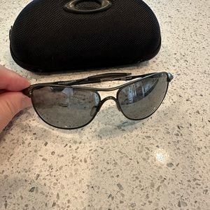 Oakley Crosshair Ti Sunglasses Pewter Black Iridium Polarized lenses